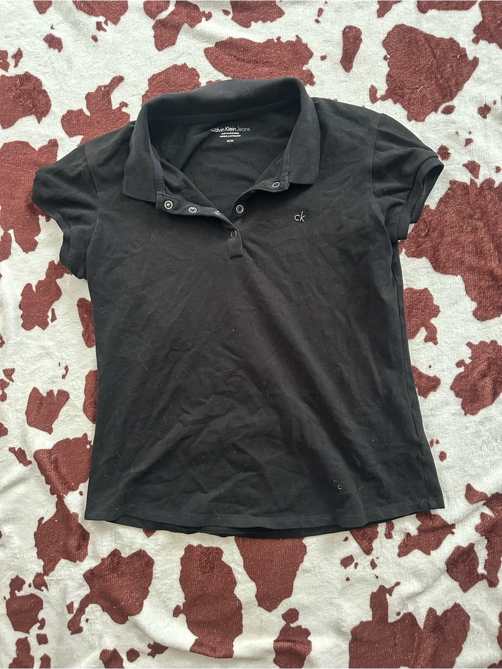 Calvin Klein Black Short-Sleeve Polo Tee